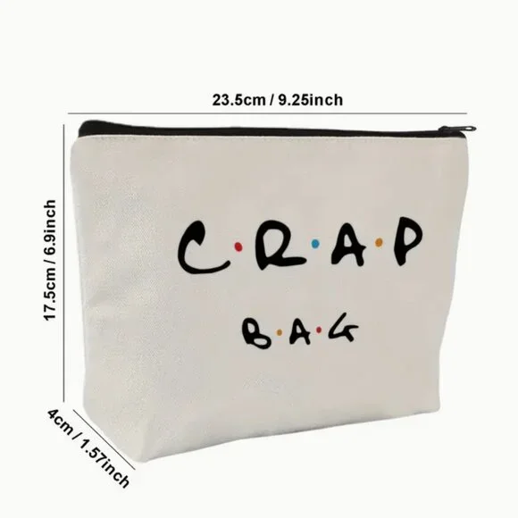 "CRAP BAG" Canvas Cosmetic Bag - Picture 4 of 7